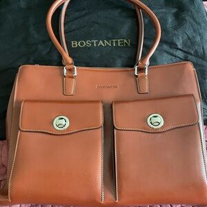 BOSTANTEN Women's Tan Leather Laptop Bag